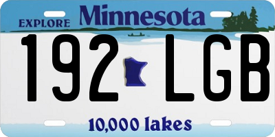 MN license plate 192LGB