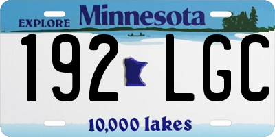 MN license plate 192LGC
