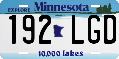 MN license plate 192LGD
