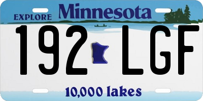 MN license plate 192LGF
