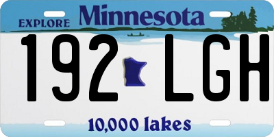 MN license plate 192LGH
