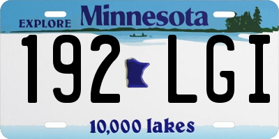 MN license plate 192LGI