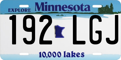 MN license plate 192LGJ