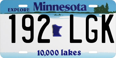 MN license plate 192LGK