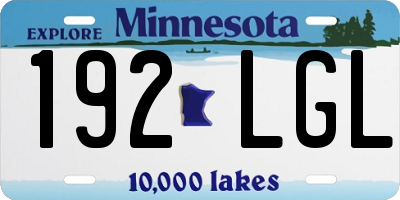 MN license plate 192LGL