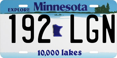 MN license plate 192LGN