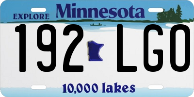 MN license plate 192LGO
