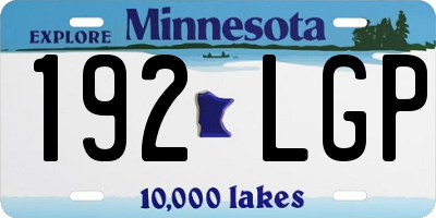 MN license plate 192LGP