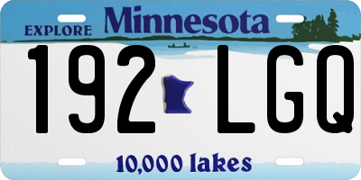 MN license plate 192LGQ