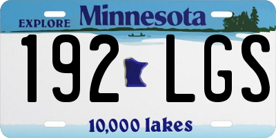 MN license plate 192LGS