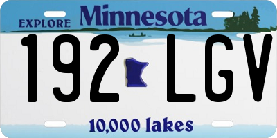 MN license plate 192LGV