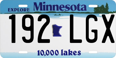 MN license plate 192LGX