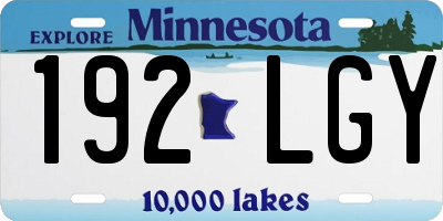 MN license plate 192LGY
