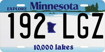 MN license plate 192LGZ