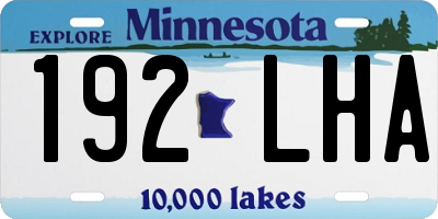 MN license plate 192LHA