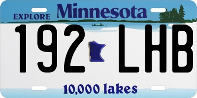 MN license plate 192LHB