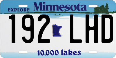 MN license plate 192LHD