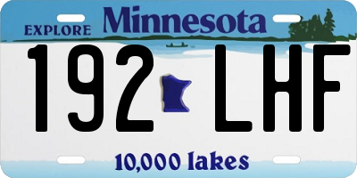 MN license plate 192LHF