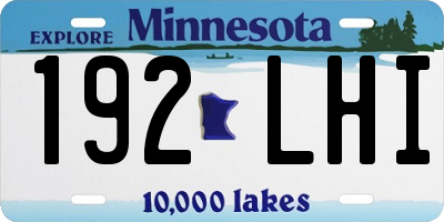 MN license plate 192LHI