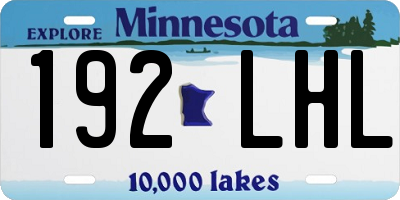 MN license plate 192LHL