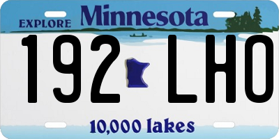 MN license plate 192LHO