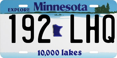 MN license plate 192LHQ