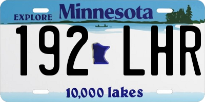 MN license plate 192LHR