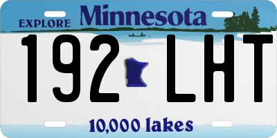 MN license plate 192LHT