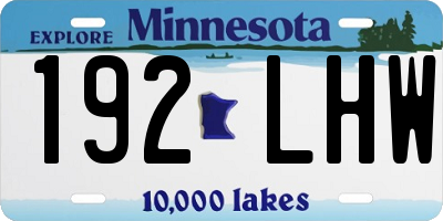 MN license plate 192LHW