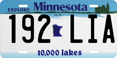 MN license plate 192LIA