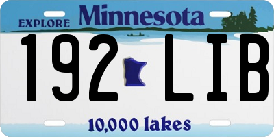 MN license plate 192LIB