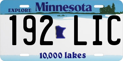 MN license plate 192LIC