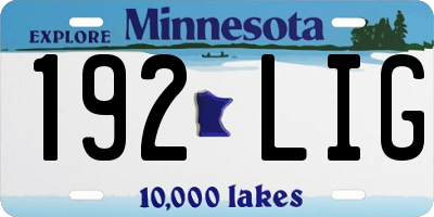 MN license plate 192LIG