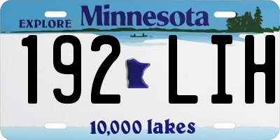 MN license plate 192LIH