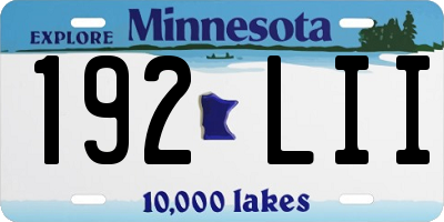 MN license plate 192LII