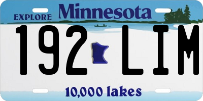 MN license plate 192LIM
