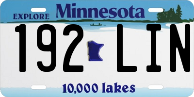 MN license plate 192LIN