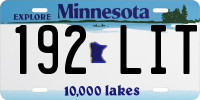 MN license plate 192LIT