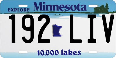 MN license plate 192LIV