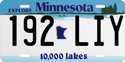 MN license plate 192LIY