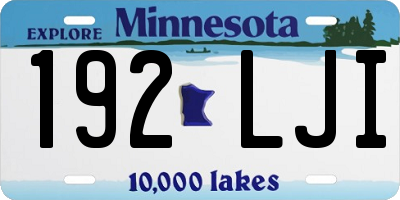 MN license plate 192LJI