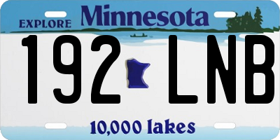 MN license plate 192LNB