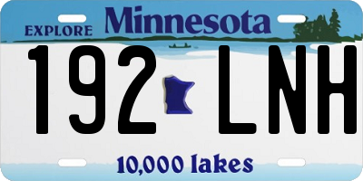 MN license plate 192LNH
