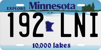 MN license plate 192LNI