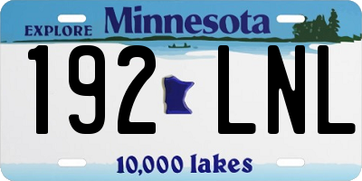 MN license plate 192LNL