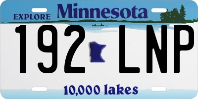 MN license plate 192LNP