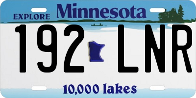 MN license plate 192LNR