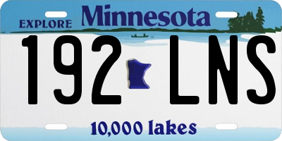 MN license plate 192LNS