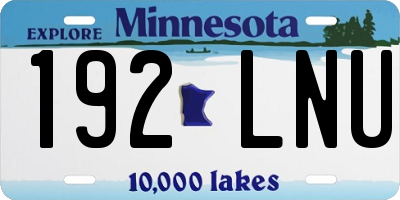 MN license plate 192LNU