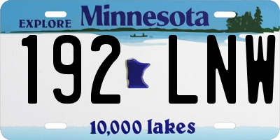 MN license plate 192LNW